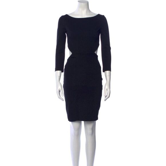 HALSTON HERITAGE Bateau Neckline Mini Dress - Picture 1 of 9